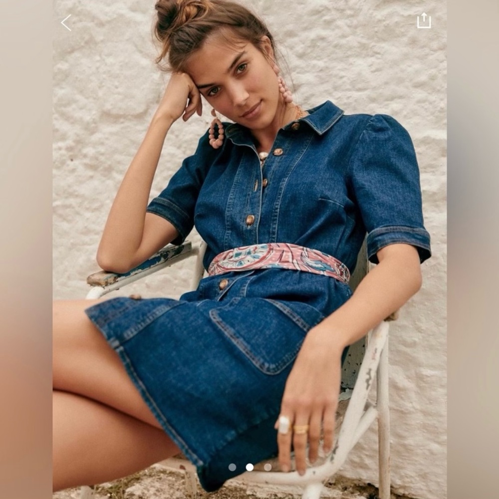 Sezane Blue Denim Dress